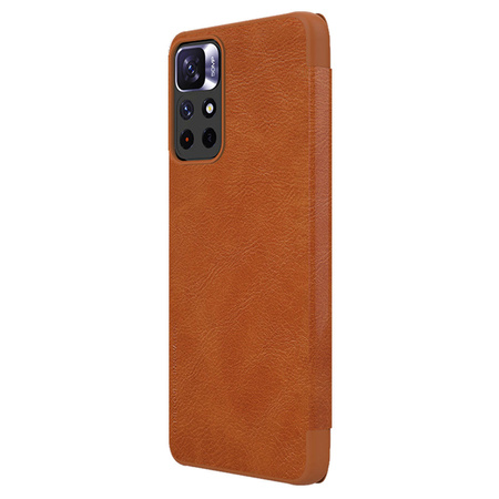 Nillkin Qin Case Case for Xiaomi Poco M4 Pro 5G Camera Protector Holster Cover Flip Cover Brown