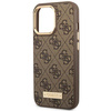 Original Case IPHONE 14 PRO Guess Hard Case 4G Logo Plate MagSafe (GUHMP14LU4GPRW) brown