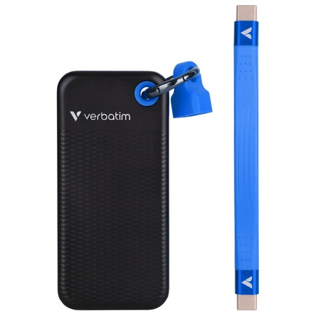 Verbatim Dysk SSD 1TB - brelok do kluczy  z kablem USB 3.2 gen.2 czarno-niebieski/black-blue 32191