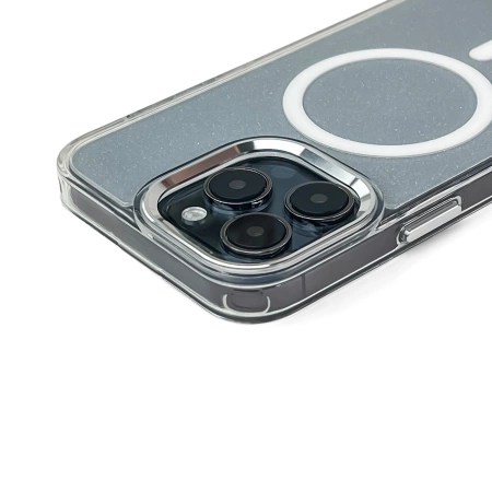 Etui brokatowe Glitter Case kompatybilne z MagSafe na iPhone 17 - półprzezroczyste
