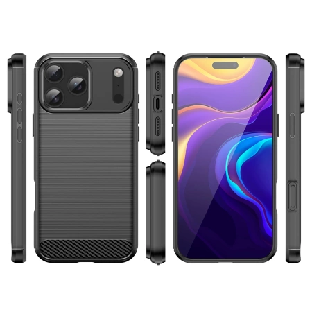 Etui Carbon Case na iPhone 17 Pro Max - czarne