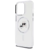 Karl Lagerfeld IML Metal Karl &amp; Choupette Head MagSafe iPhone 14 Pro Case - White