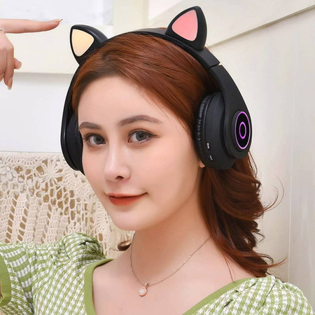 Wireless Bluetooth Headphones with Cat Ears Foldable Z-B39 black
