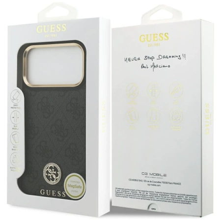 Guess 4G Strass Logo MagSafe Case für iPhone 17 Pro Max - Schwarz