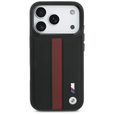 Etui BMW M Perforated Stripe Logo MagSafe na iPhone 17 Pro - czerwone
