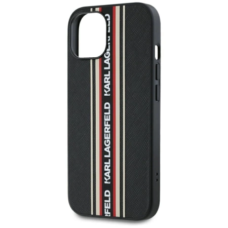 Etui Karl Lagerfeld Saffiano Athleisure Stripes Cord na iPhone 15 - czerwone