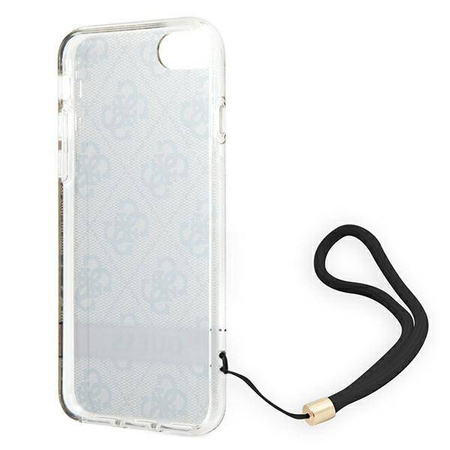 Schutzhülle IPHONE SE 2022 / SE 2020 / 7 / 8 Guess Hardcase 4G Print Strap (GUOHCI8H4STW) braun
