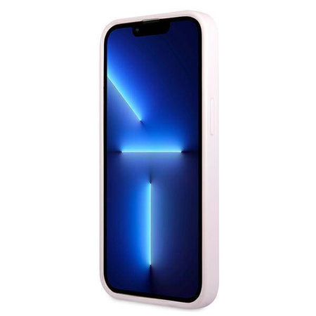 Oryginalne Etui IPHONE 13 MINI Guess Saffiano Hot Stamp & Metal Logo (GUHCP13SPSASBPU) fioletowe