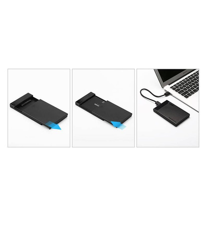 Ugreen kieszeń na dysk HDD SSD obudowa dysku SATA 2,5'' USB 3.0 czarny (30847)
