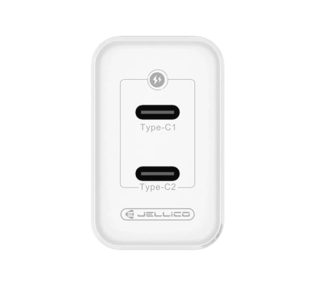 Wall Charger 45W PD GaN 2xUSB-C Jellico C106 white