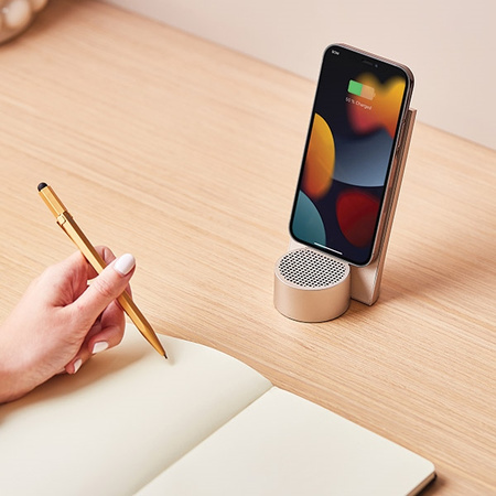 Lexon City Energy Pro Ładowarkaindukcyjna 10W z głośnikiem bluetooth jasnozłoty/soft gold LD145D9