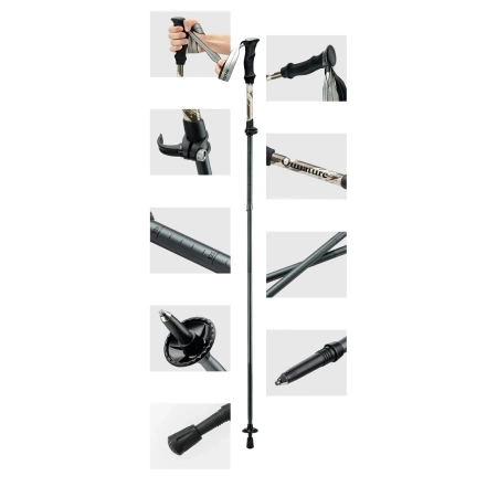 Kijki trekkingowe Qunature nordic walking aluminiowe 110 - 130 cm - brązowe