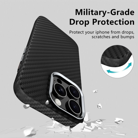 TECH-PROTECT ION CARBON MAGSAFE IPHONE 15 BLACK/SILVER