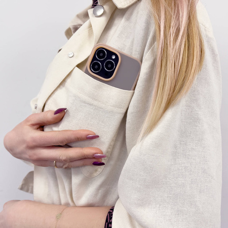 Kingxbar Plain Series etui pokrowiec do iPhone 13 Pro Max silikonowa obudowa szary