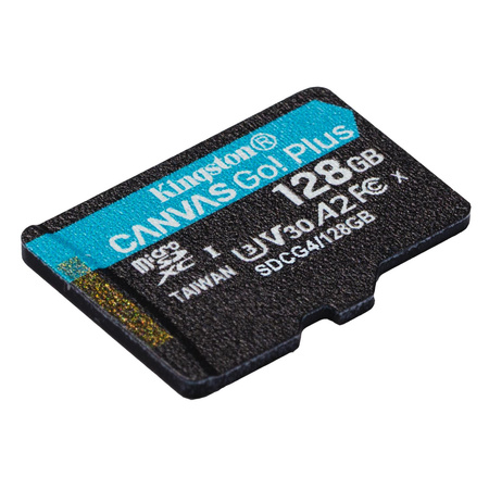 Kingston karta pamięci 128GB microSDXC Canvas Go Plus Gen4 200MB/s A2 U3 V30 + adapter