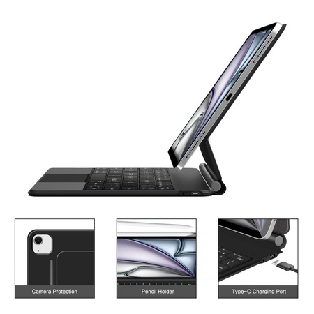 TECH-PROTECT SMARTCASE MAGNETIC + KEYBOARD IPAD PRO 12.9” 4 / 5 / 6 / 2020-2022 / AIR 13” 1 / 2 / 2024-2025 BLACK