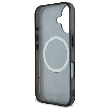 Original Case IPHONE 16 Guess Hardcase IML Peony On 4G Background MagSafe (GUHMP16SH4PYEEK) black
