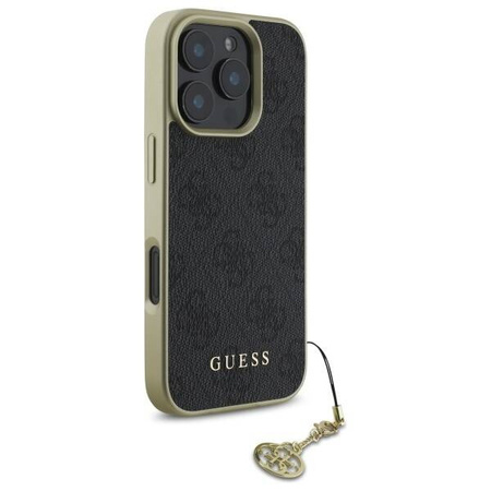 Original Case IPHONE 16 PRO Guess Hardcase 4G Charms Collection (GUHCP16LGF4GGR) black