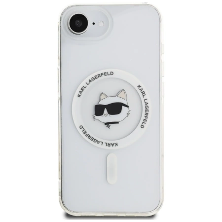 Karl Lagerfeld IML Metal Choupette Head MagSafe iPhone 16e Hülle - Weiß