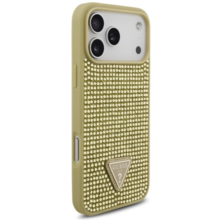Etui Guess Rhinestone Triangle Logo na iPhone 17 Pro Max - złote