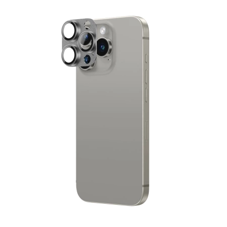 AmazingThing Aviation-Grade Alloy Tempered Glass Lens for iPhone 16 Pro / 16 Pro Max Camera Lens - Gray