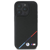 Original Handyhülle IPHONE 16 PRO BMW Hardcase M Perforated Tricolor Line MagSafe (BMHMP16L23PUPDK) schwarz