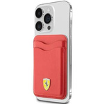 Original Handyhülle IPHONE Z MAGSAFE Ferrari Wallet Card Slot MagSafe Leather 2023 Collection (FEWCMRSIR) rot