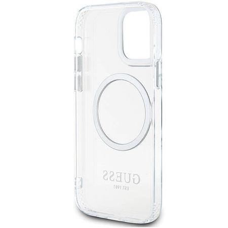 Guess GUHMP12MHTRMS iPhone 12/12 Pro 6.1" srebrny/silver hard case Metal Outline Magsafe