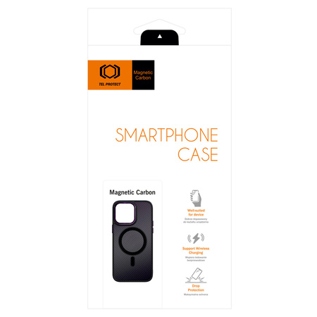 Tel Protect Magnetic Carbon Case do Iphone 13 Pro Czarno-fioletowy