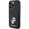 Etui Karl Lagerfeld Saffiano Cardslot Karl&Choupette Metal Pin do iPhone 15 Pro - czarne