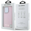 Original Handyhülle IPHONE 15 PRO Karl Lagerfeld Hardcase FW Metal Plate MagSafe (KLHMP15LPGMSRPP) rosa