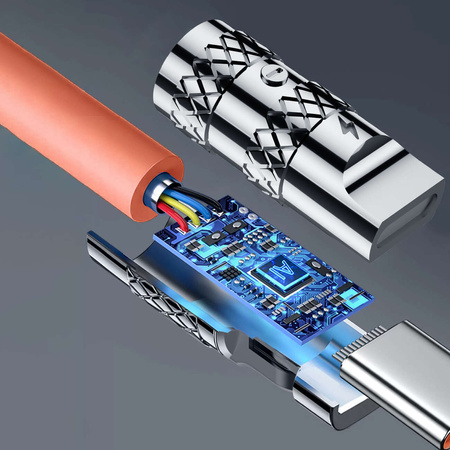 Angled cable USB-C - Lightning 30W 1m rotation 180° Dudao - orange
