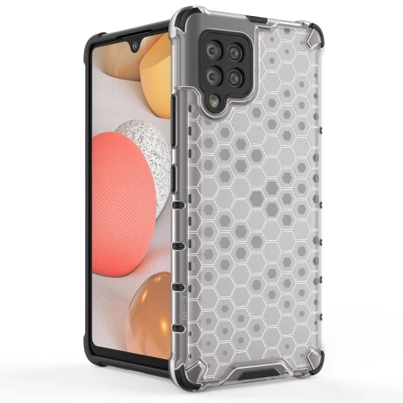 Honeycomb Handyhülle Schutzhülle mit TPU Rahmen für Samsung Galaxy A42 5G schwarz