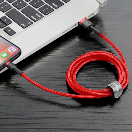 Baseus Cafule Cable - Kabel połączeniowy USB do Lightning, 2.4 A, 0.5 m (czerwony)
