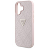 Case IPHONE 16 Guess Hot Stamp 4G Pattern Triangle Metal Logo pink