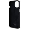 Original Handyhülle IPHONE 15 Karl Lagerfeld Silicone Metal Script Logo schwarz