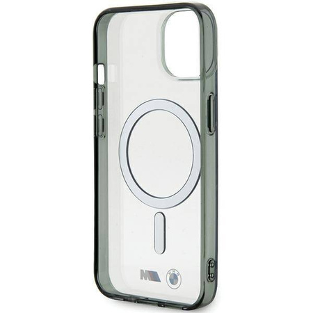 Etui BMW Silver Ring MagSafe do iPhone 15 - przezroczyste