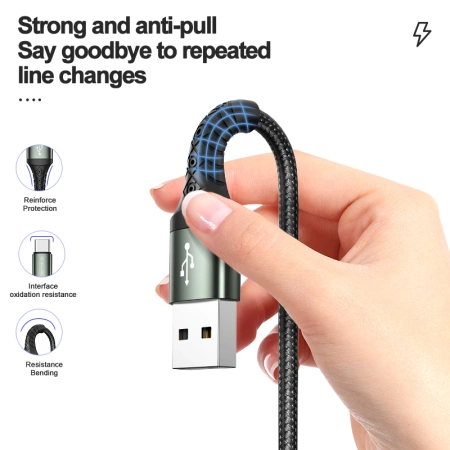 JELLICO cable B12 Micro USB 3.1A 2M Black