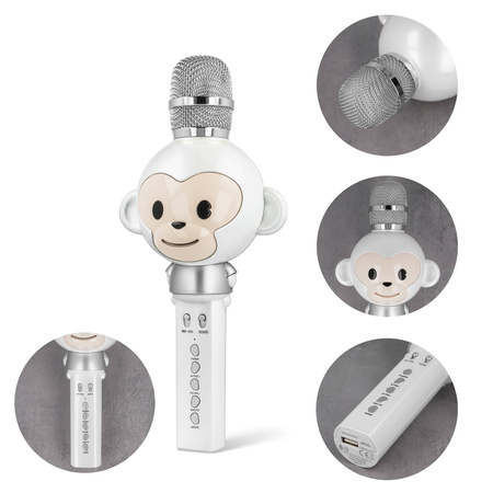 Maxlife mikrofon z głośnikiem Bluetooth Animal MX-100 biały