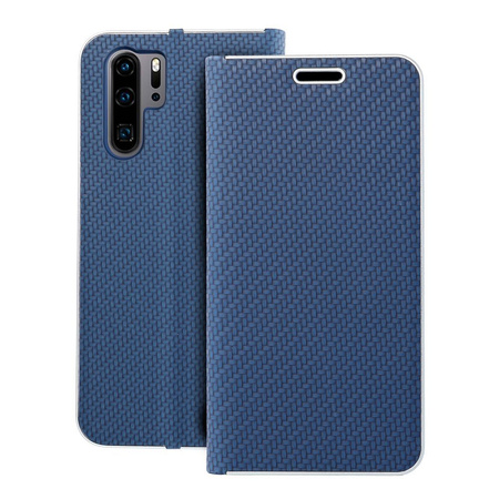 Kabura LUNA Book Carbon do HUAWEI P30 Pro niebieski