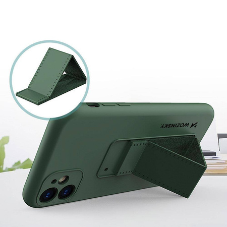Wozinsky Kickstand Case elastyczne silikonowe etui z podstawką iPhone 11 Pro Max szary