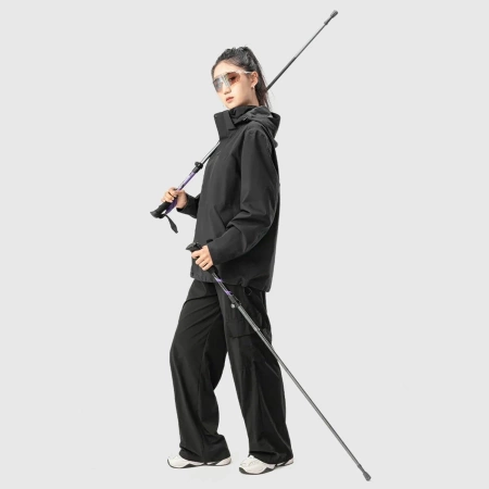Kijki trekkingowe Qunature nordic walking aluminiowe 110 - 130 cm - fioletowe