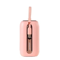 Joyroom mini powerbank 10000mAh Colorful Series 22.5W with 2 built-in USB C and Lightning cables pink (JR-L012)