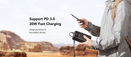 Bateria zewnętrzna (Powerbank) VEGER Tank Lite - 50 000mAh LCD Quick Charge PD 22,5W czarny (W5001)
