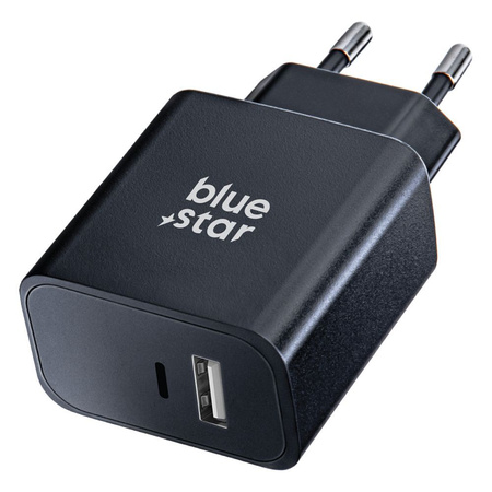 BLUE STAR ładowarka sieciowa 3A 25W USB C + USB A PD QC4.0 TFB-TC-25WPD czarna