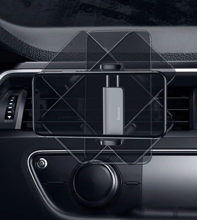 Uchwyt Samochodowy do Kratki Nawiewu / Wentylacyjnej Baseus Steel Cannon Air Outlet Car Mount (SUGP-01) czarny