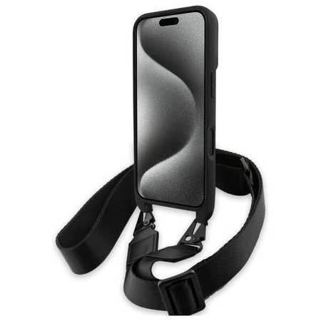 Original Handyhülle IPHONE 16 PLUS BMW Hardcase M Edition Carbon Stripe & Strap (BMHCP16M23PSCCK) schwarz
