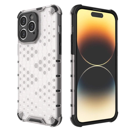 Wabenhülle für iPhone 14 Pro gepanzerte Hybridhülle schwarz
