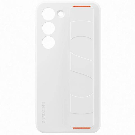 Samsung Silicone Grip Cover Case für Samsung Galaxy S23 Silikonhülle mit Handschlaufe weiß (EF-GS911TWEGWW)