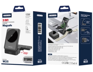 JELLICO 3in1 kabellose Ladegerät W25 15W schwarz